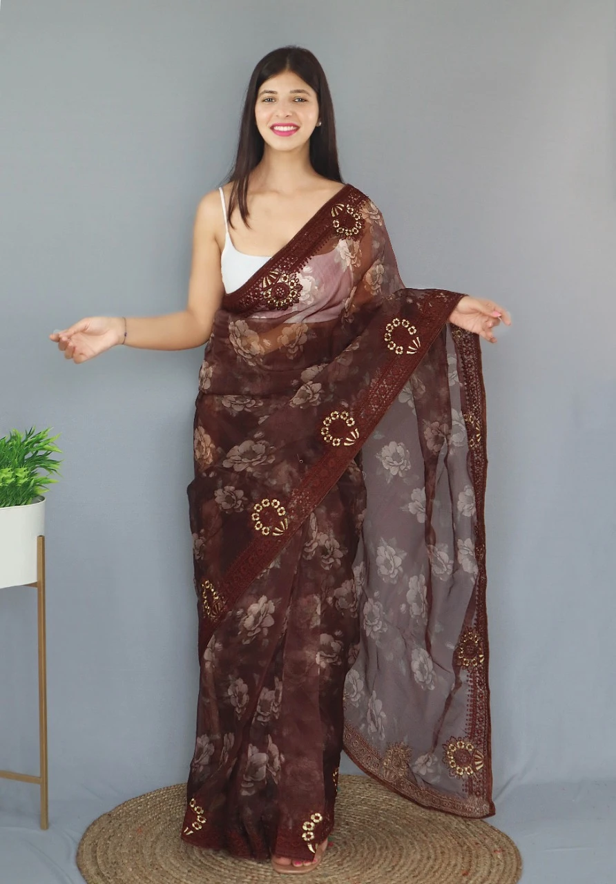 Shree Trends Man-Mohini Embroidery Wholesale Fancy Saree Catalog — Wholesale Sarees, Shree Fabs wholesale from Surat — Photo 3